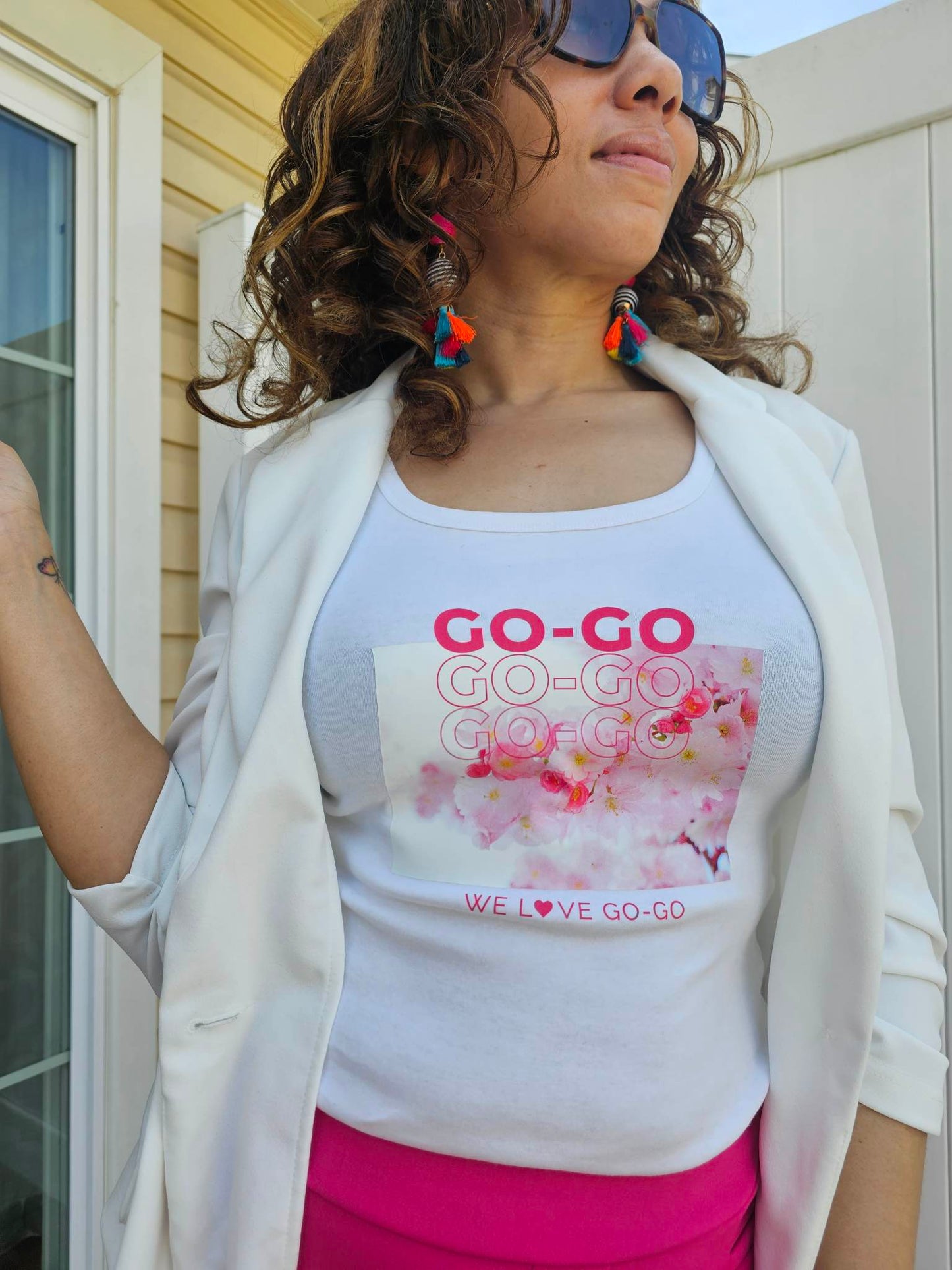 Go-Go Cherry Blossoms - Racerback Tank